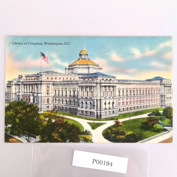 Vintage Washington DC Linen Postcard Library of Congress Building 1948 - Picture 1 of 2